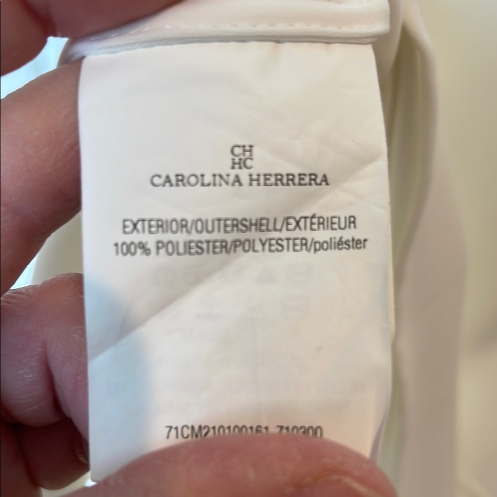Carolina Herrera White Asymmetrical shirt size 12 - Picture 7 of 7